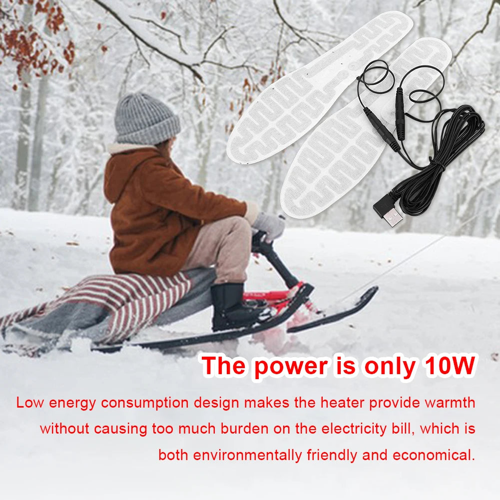 USB Heated Shoe Insoles Foot Warmer Film Electric Foot Warming Pad Winter Outdoor Sports Heating Insole for Men and Women