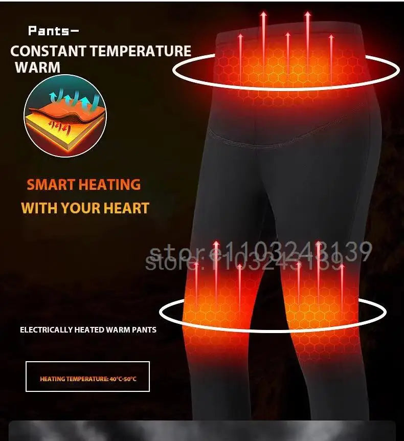Winter Electric Heated Underwear Set Motorcycle Jacket Self Heating Jacket Men Moto Fleece Thermal Long Johns Tops & Pants