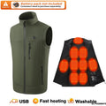 Men Women 9 Areas Heated Vest USB Charging Heated Jacket Washed Keep Warm Hiking Vest Winter Fishing Skiing Vest Heated Coats