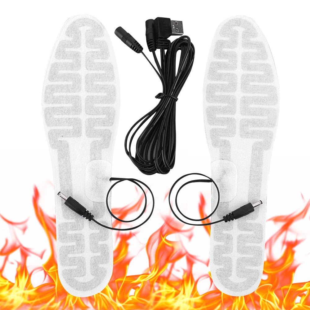 USB Heated Shoe Insoles Foot Warmer Film Electric Foot Warming Pad Winter Outdoor Sports Heating Insole for Men and Women