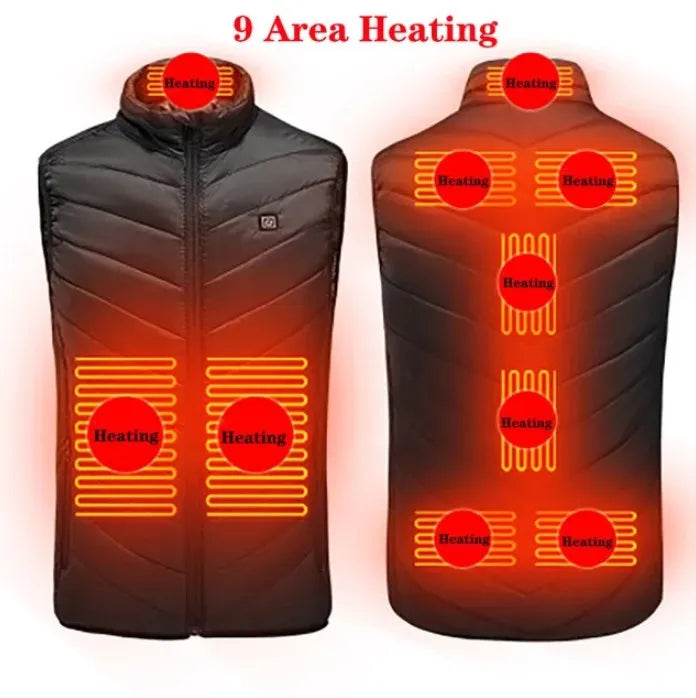Customizable New Hot Selling Electric Heating Vest Coats Jackets Vests 9 Areas Black JRBX9869