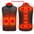 Customizable New Hot Selling Electric Heating Vest Coats Jackets Vests 9 Areas Black JRBX9869