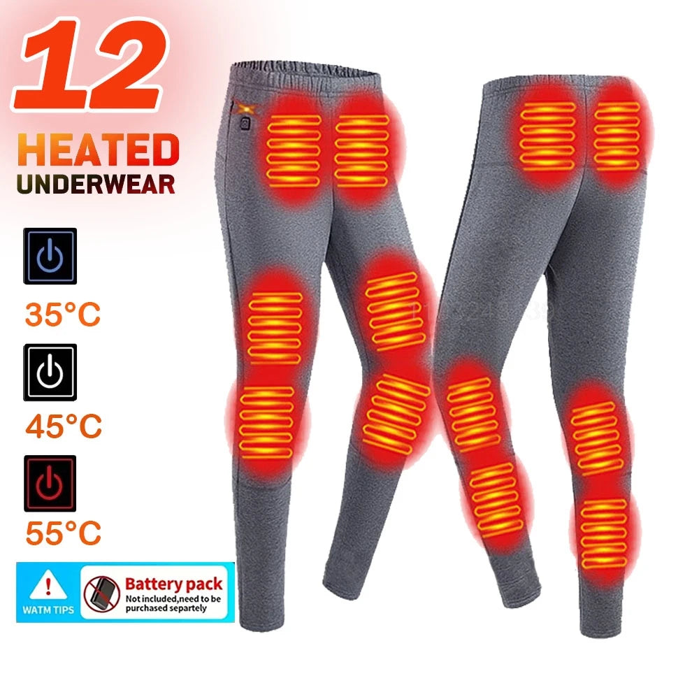 Winter Electric Heated Underwear Set Motorcycle Jacket Self Heating Jacket Men Moto Fleece Thermal Long Johns Tops & Pants