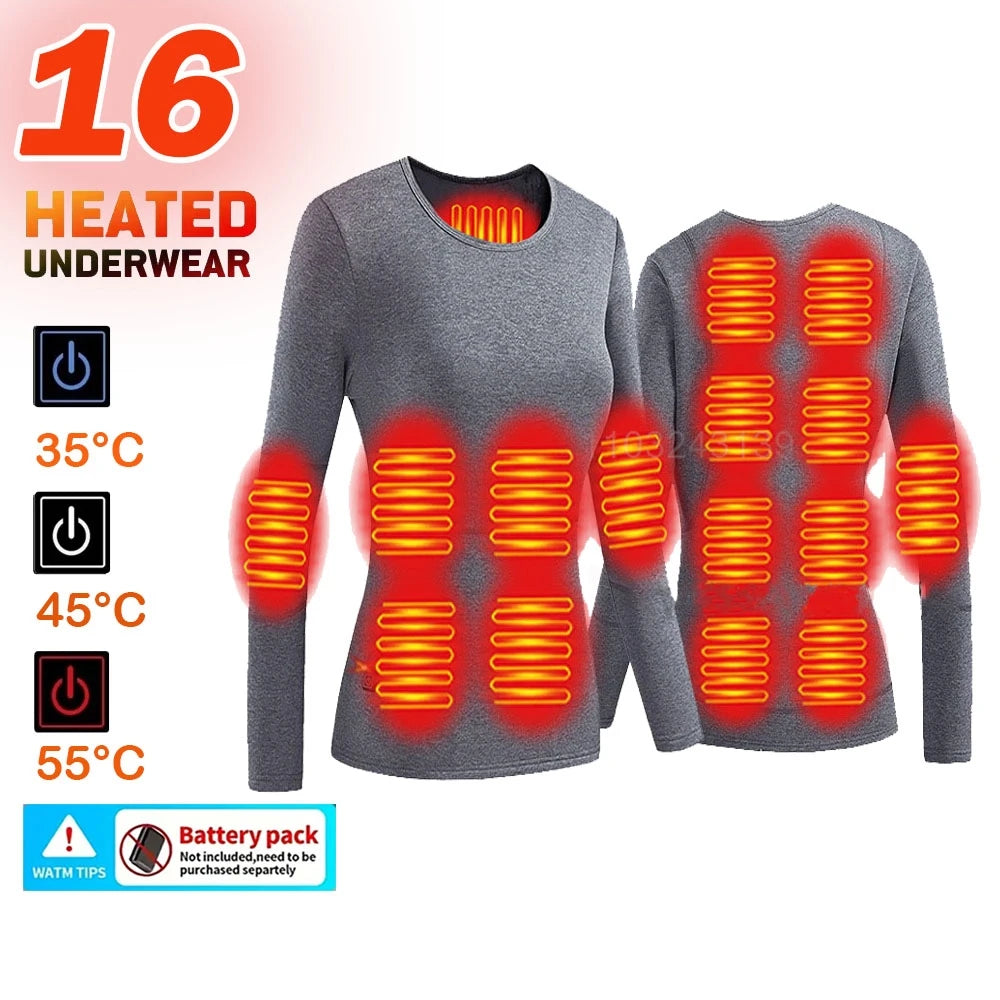 Winter Electric Heated Underwear Set Motorcycle Jacket Self Heating Jacket Men Moto Fleece Thermal Long Johns Tops & Pants