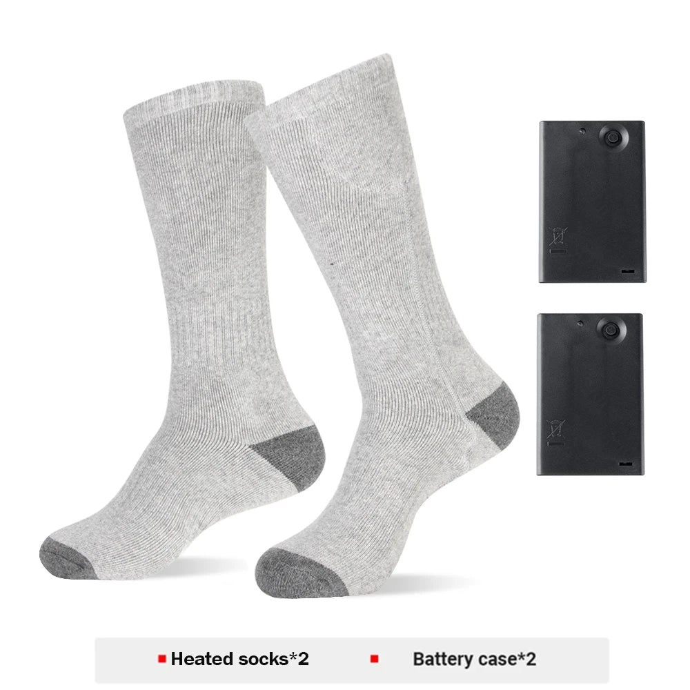 Heated Socks Winter Warm Snowmobile Skiing Heated Socks With Battery Case Outdoor Sport Thermal Heated Foot Warmer Ski Sports
