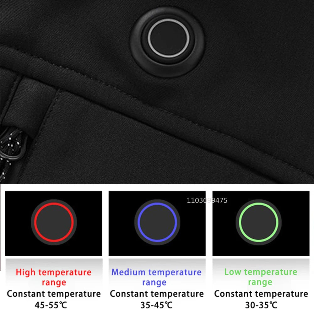 Men Women 9 Areas Heated Vest USB Charging Heated Jacket Washed Keep Warm Hiking Vest Winter Fishing Skiing Vest Heated Coats
