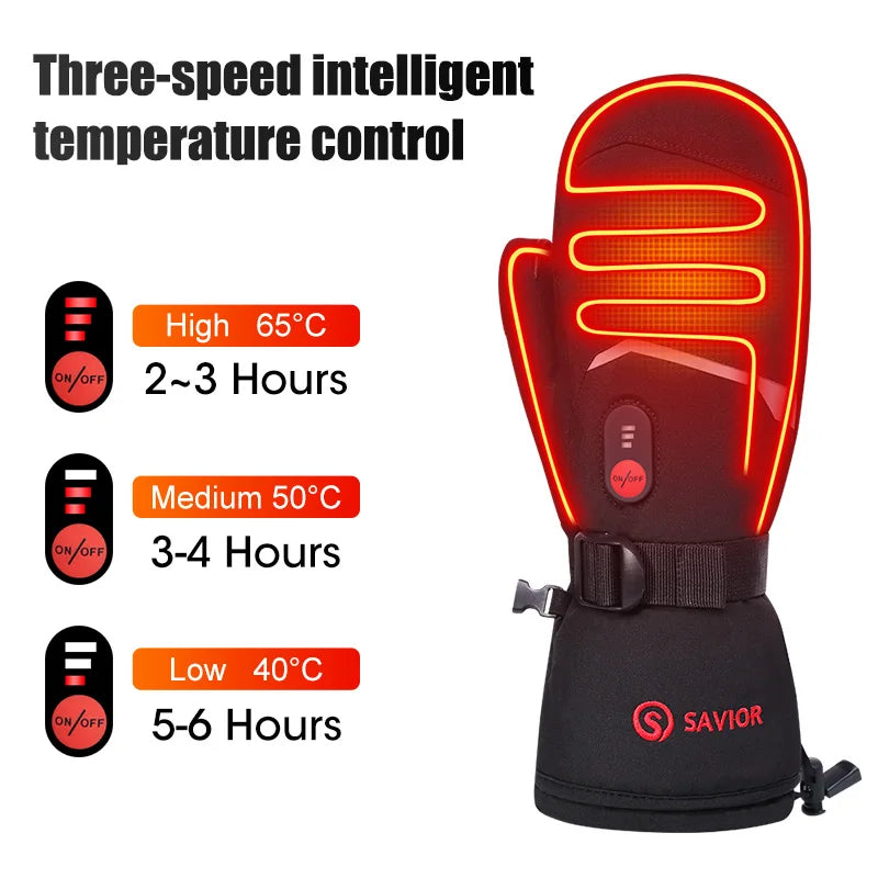 Men's & Women's Heated Ski Gloves – Waterproof, Touchscreen