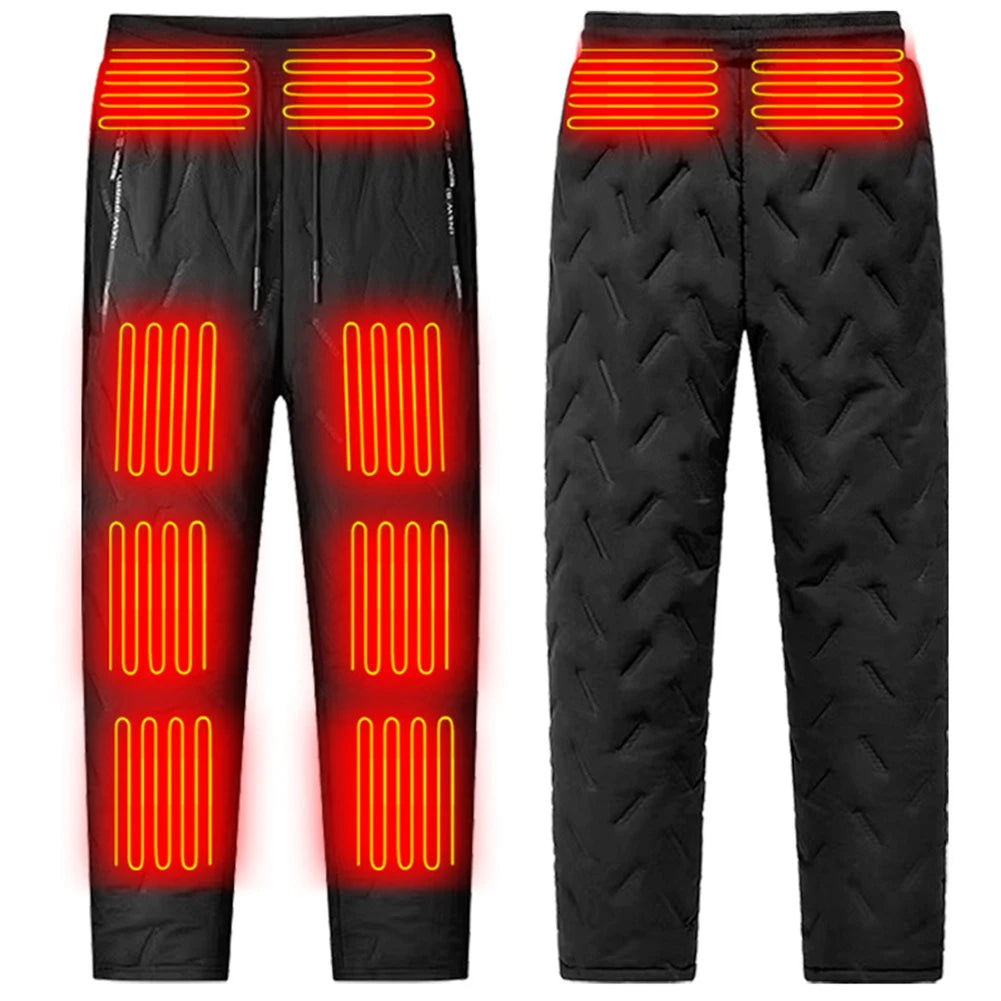 Unisex Heated Pants 10 Heating Zones Heating Warmer Trousers Winter Electric Heated Trousers Winter Outdoor Sports Thermal Pants