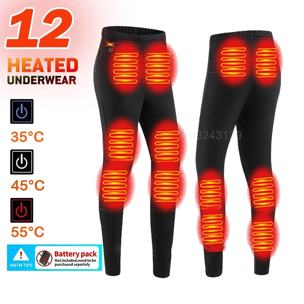 Winter Electric Heated Underwear Set Motorcycle Jacket Self Heating Jacket Men Moto Fleece Thermal Long Johns Tops & Pants