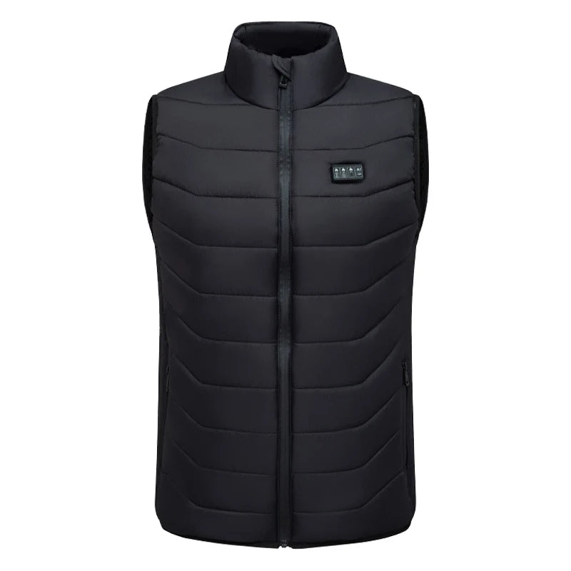 New Loose Casual Stand Up Collar Winter 28 Zone Intelligent Heating Vest Men'S Women'S Warm Electric Clip Coat (No Power Bank)