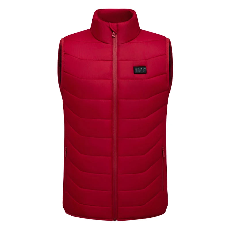 New Loose Casual Stand Up Collar Winter 28 Zone Intelligent Heating Vest Men'S Women'S Warm Electric Clip Coat (No Power Bank)