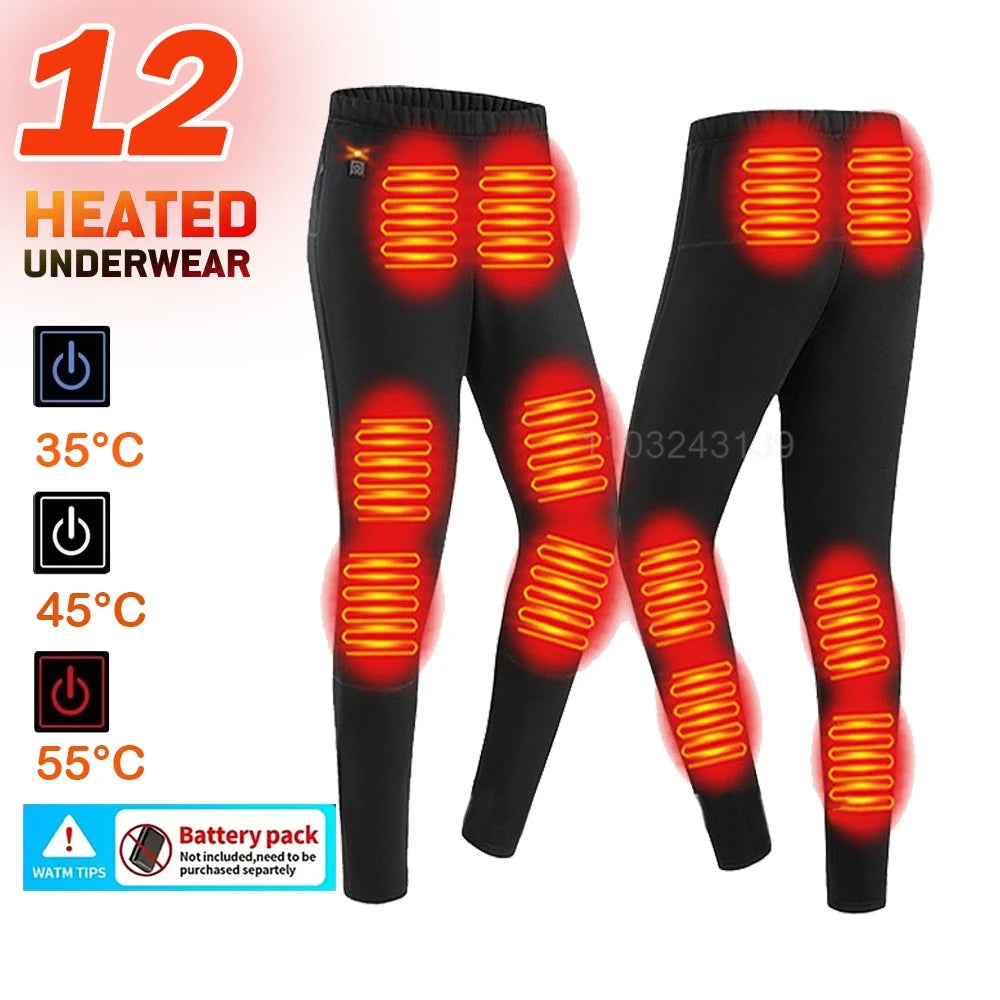 Winter Electric Heated Underwear Set Motorcycle Jacket Self Heating Jacket Men Moto Fleece Thermal Long Johns Tops & Pants
