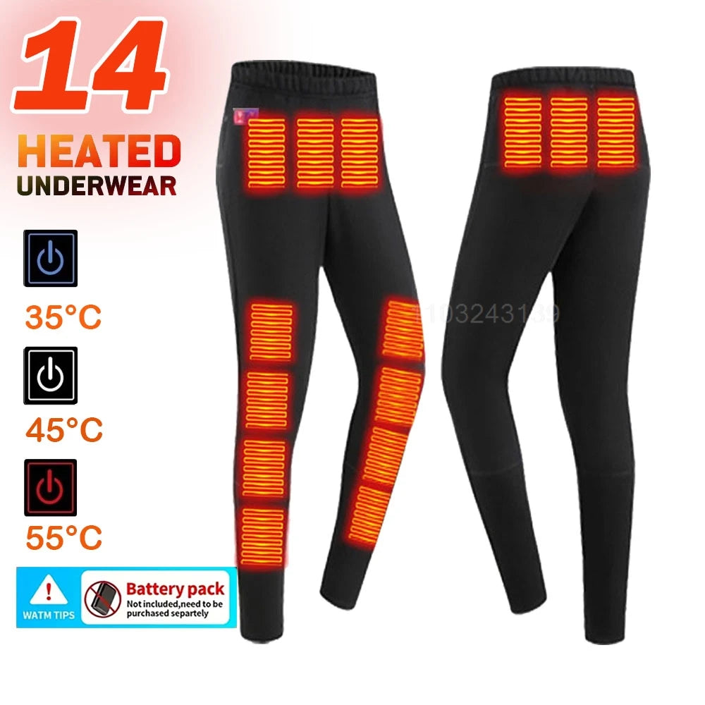 Winter Electric Heated Underwear Set Motorcycle Jacket Self Heating Jacket Men Moto Fleece Thermal Long Johns Tops & Pants