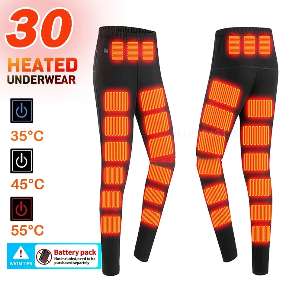 Winter Electric Heated Underwear Set Motorcycle Jacket Self Heating Jacket Men Moto Fleece Thermal Long Johns Tops & Pants