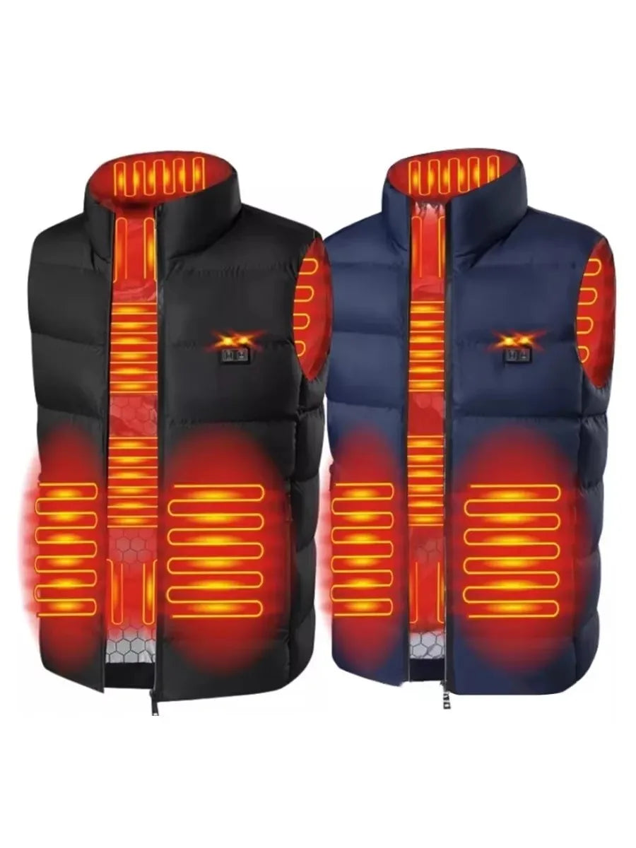 9 Heated Vest Zones Electric Heated Jackets Men Women Sportswear Heated Coat Graphene Heat Coat USB Heating Jacket For Camping