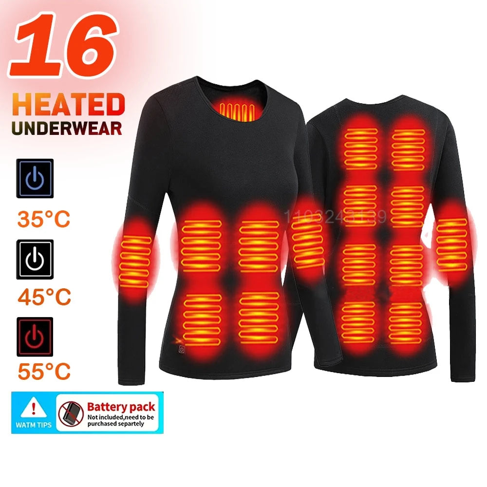 Winter Electric Heated Underwear Set Motorcycle Jacket Self Heating Jacket Men Moto Fleece Thermal Long Johns Tops & Pants