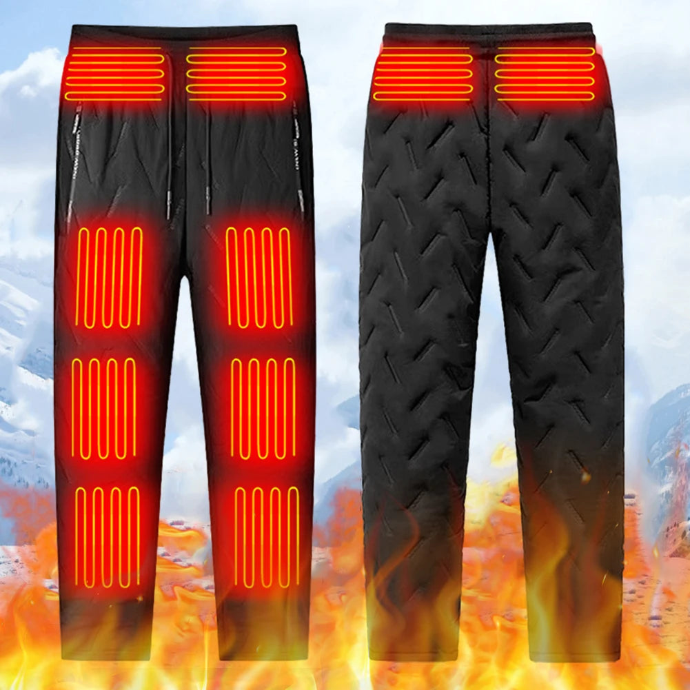 Unisex Heated Pants 10 Heating Zones Heating Warmer Trousers Winter Electric Heated Trousers Winter Outdoor Sports Thermal Pants