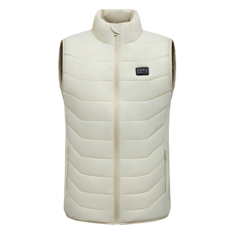New Loose Casual Stand Up Collar Winter 28 Zone Intelligent Heating Vest Men'S Women'S Warm Electric Clip Coat (No Power Bank)