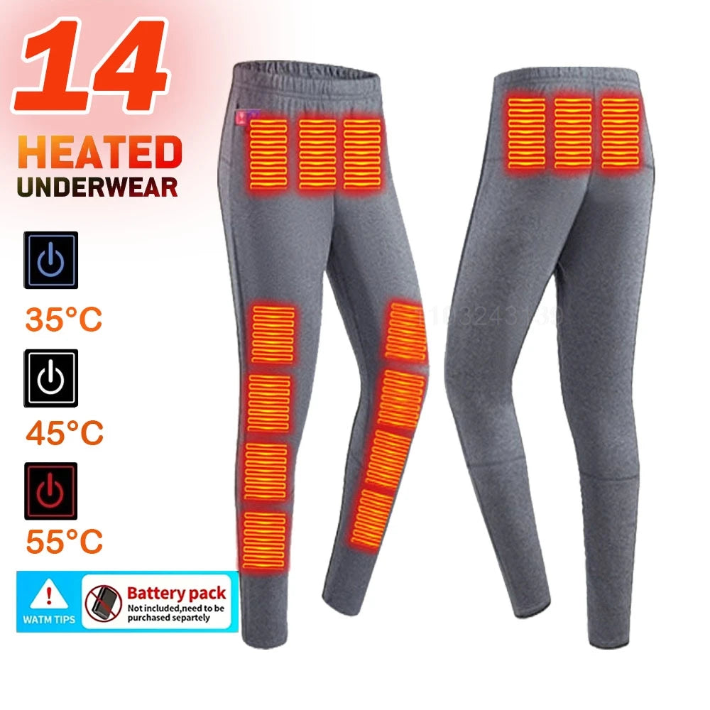 Winter Electric Heated Underwear Set Motorcycle Jacket Self Heating Jacket Men Moto Fleece Thermal Long Johns Tops & Pants