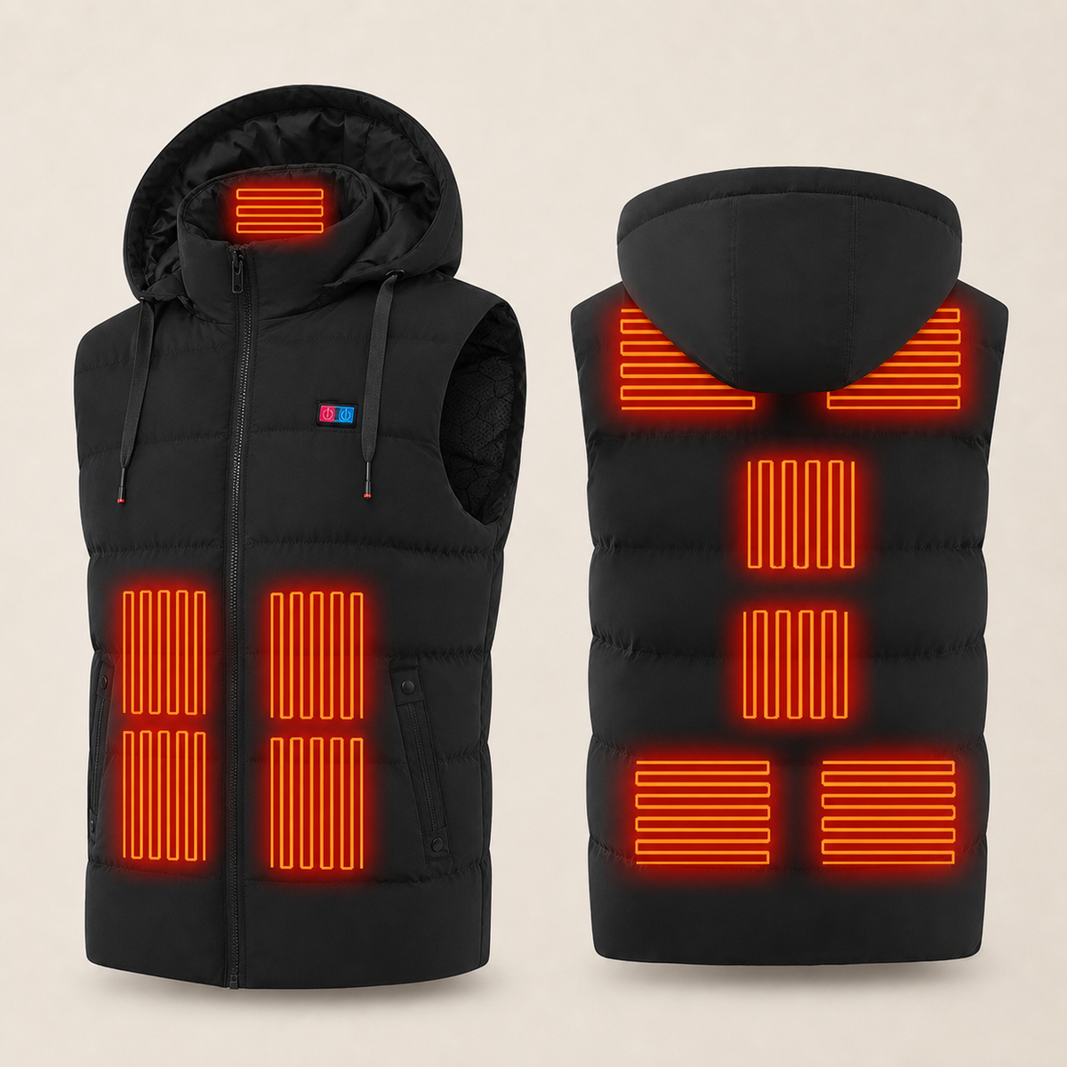 Men's Heated Vest – 11 Heating Zones, Black – image 5