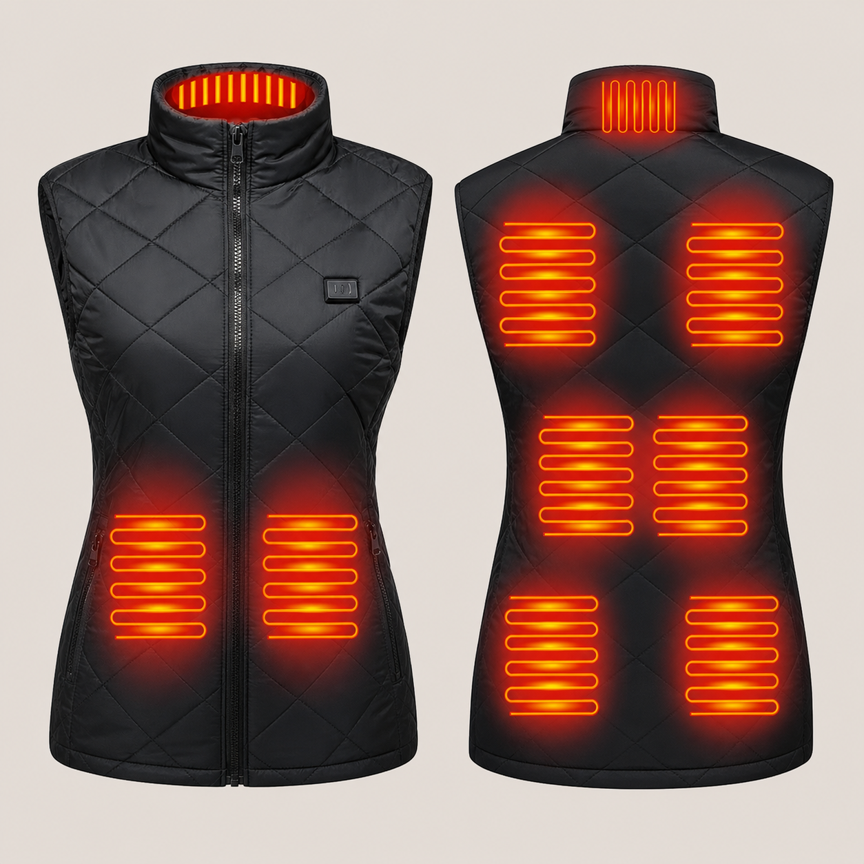 Women's Heated Vest – 9 Heating Zones, Black – image 5