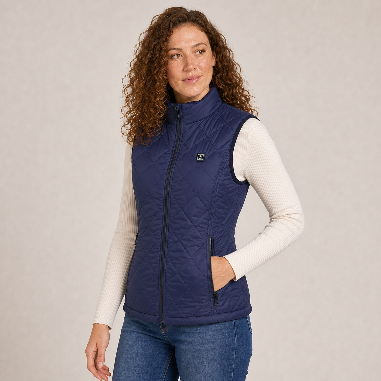 Women's Heated Vest – 9 Heating Zones, Blue – image 4