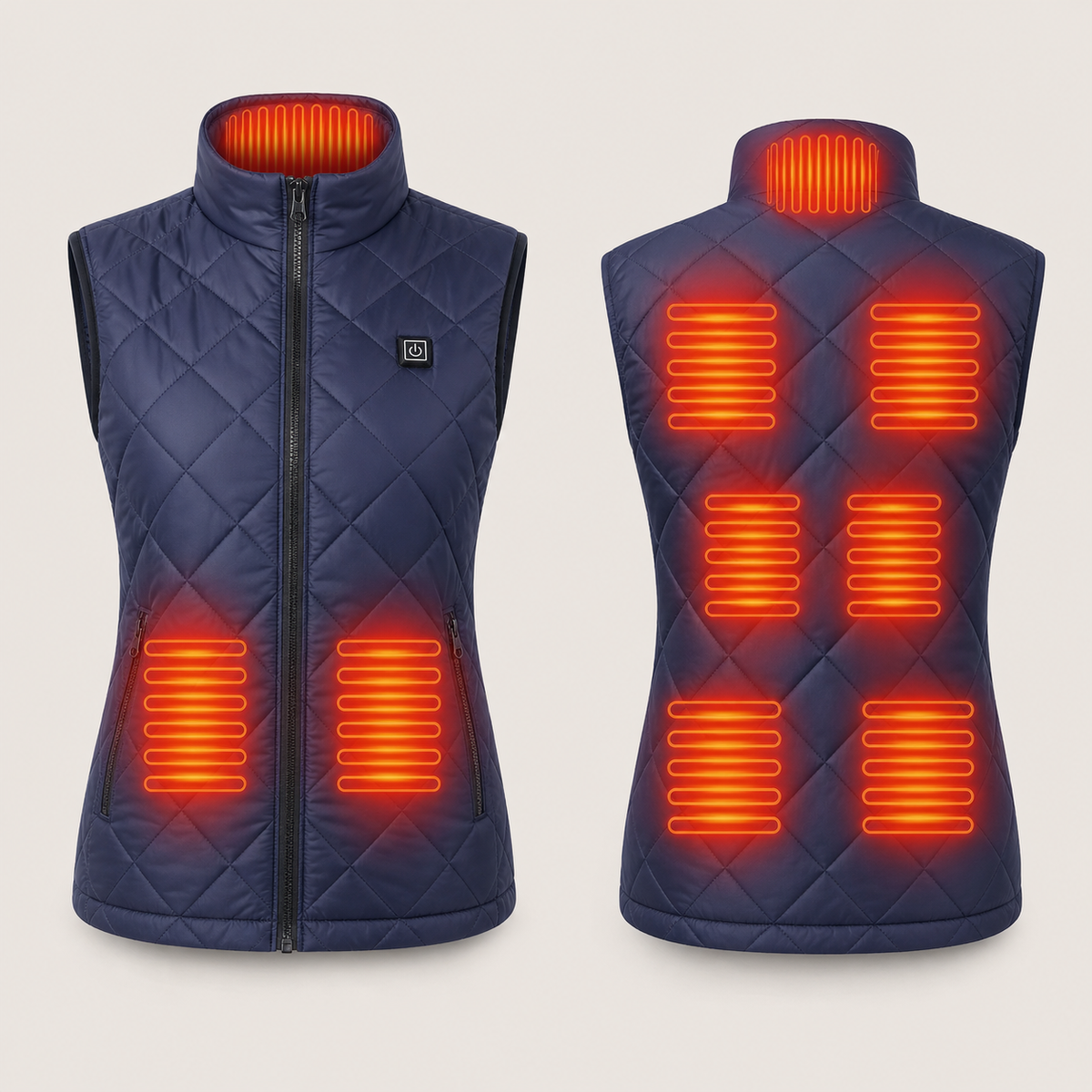 Women's Heated Vest – 9 Heating Zones, Blue – image 5