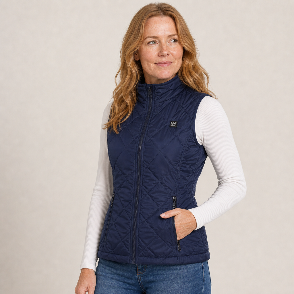 Women's Heated Vest – 4 Heating Zones, Blue – image 2