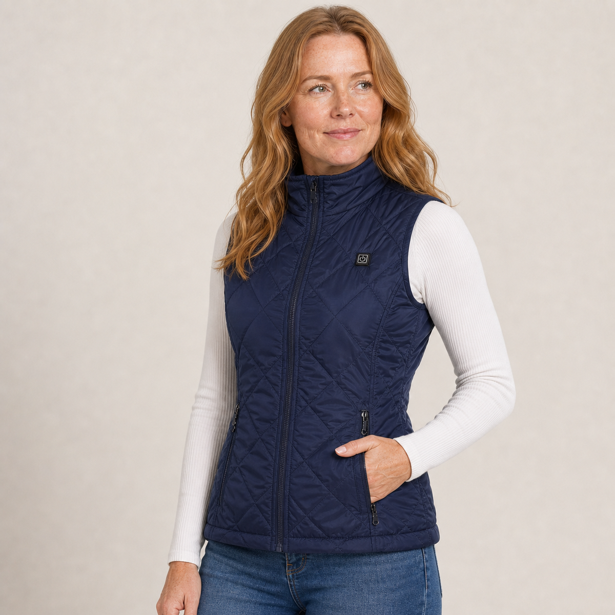 Women's Heated Vest – 4 Heating Zones, Blue – image 2