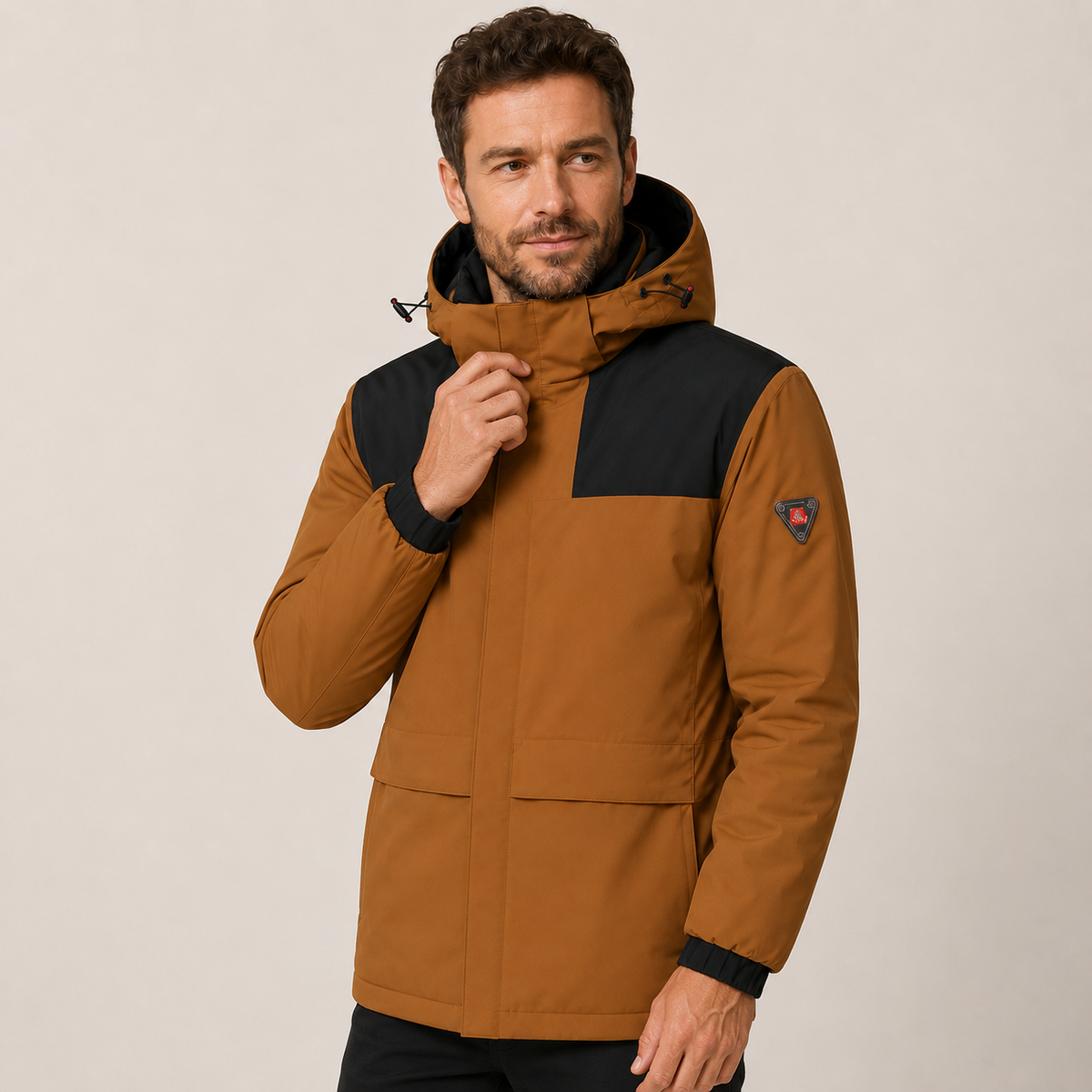 Men's Heated Jacket – Brown – image 3