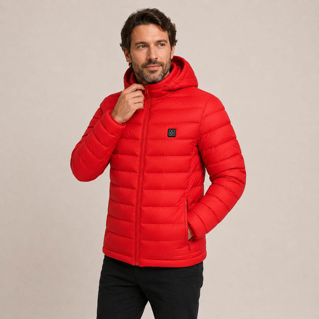 Men's Heated Jacket – 9 Heating Zones, Red – image 2