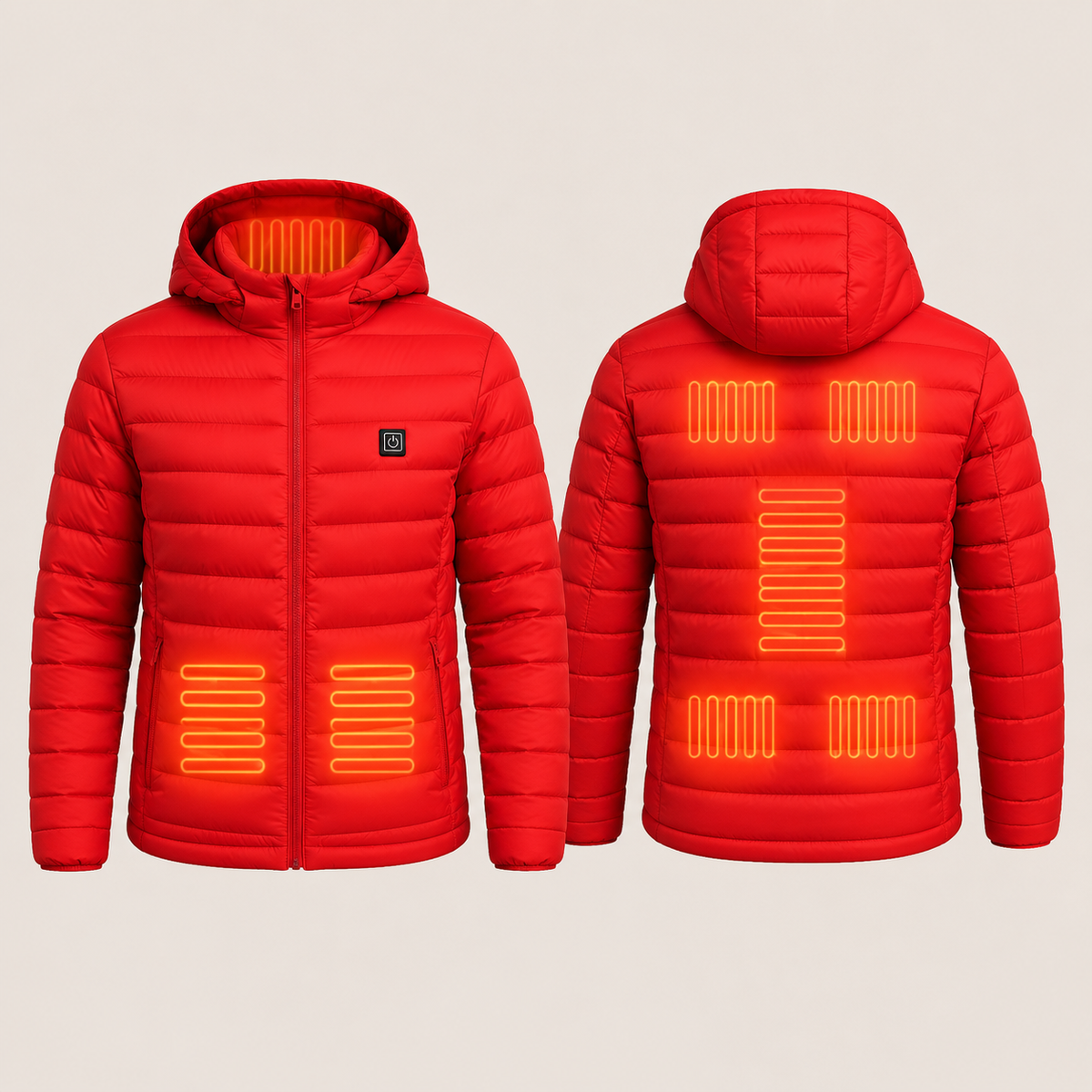 Men's Heated Jacket – 9 Heating Zones, Red – image 5