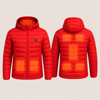 Men's Heated Jacket – 9 Heating Zones, Red – image 5