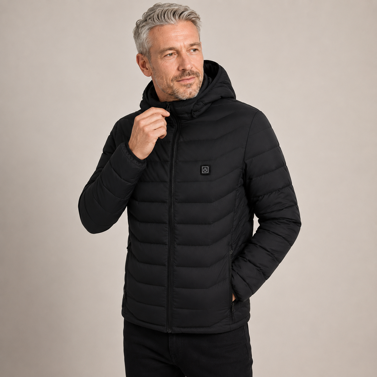 Men's Heated Jacket – 9 Heating Zones, Black – image 2