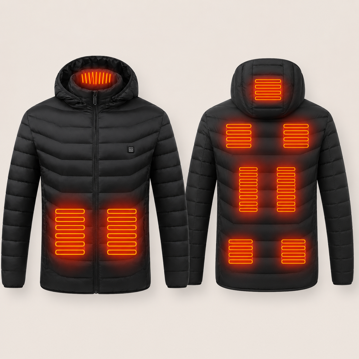 Men's Heated Jacket – 9 Heating Zones, Black – image 5