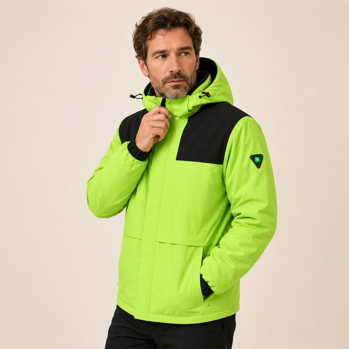 Men's Heated Jacket – Neon Green – image 2