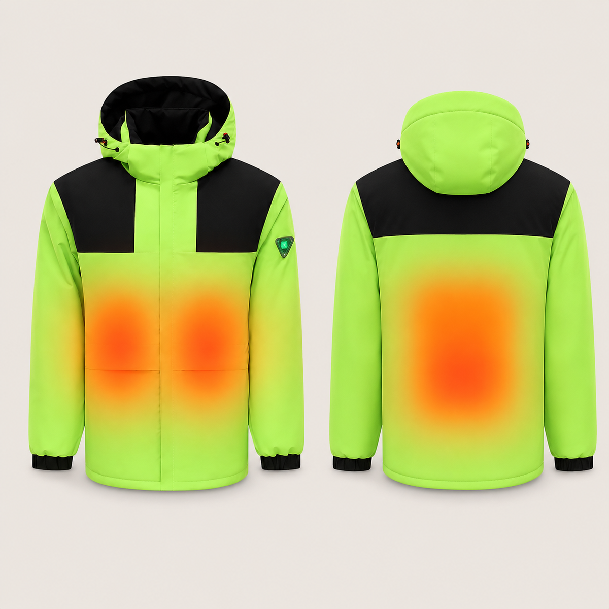 Men's Heated Jacket – Neon Green – image 5