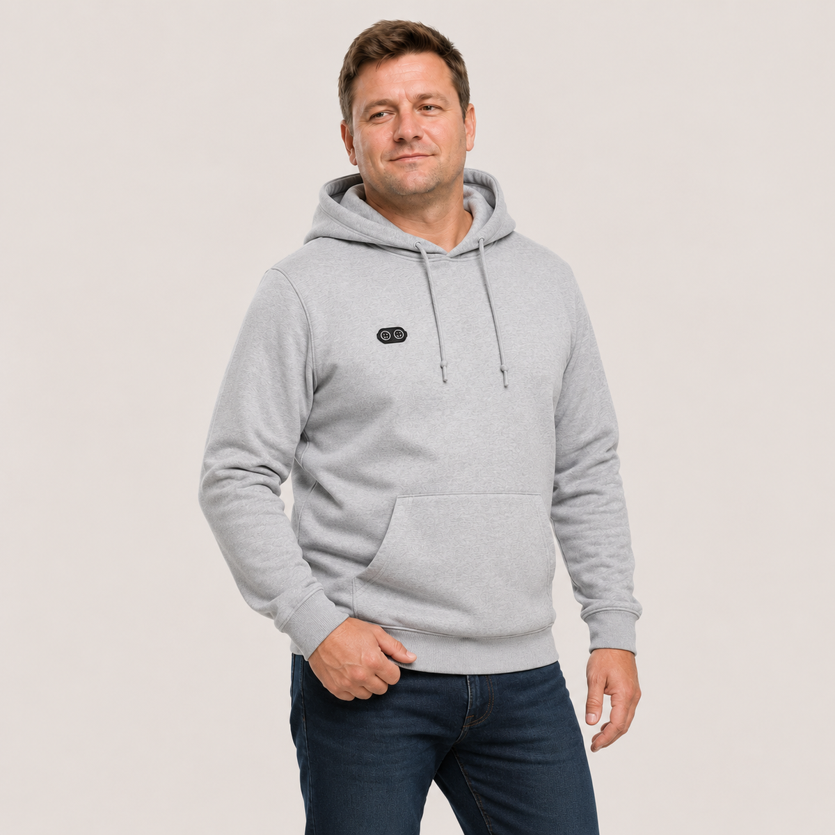 Men's Heated Hoodie – 17 Heating Zones, Grey – image 2