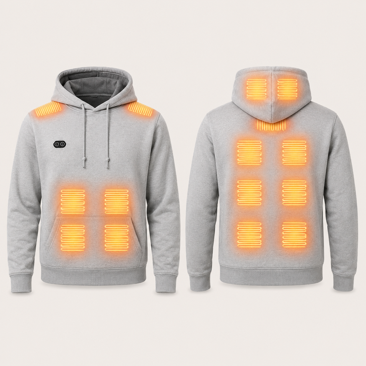 Men's Heated Hoodie – 17 Heating Zones, Grey – image 5