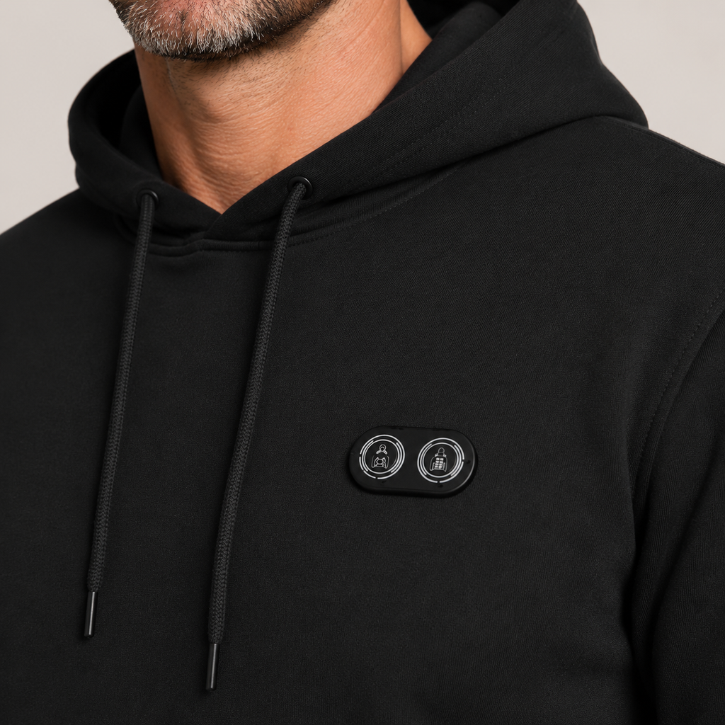 Men's Heated Hoodie – 17 Heating Zones, Black – image 3