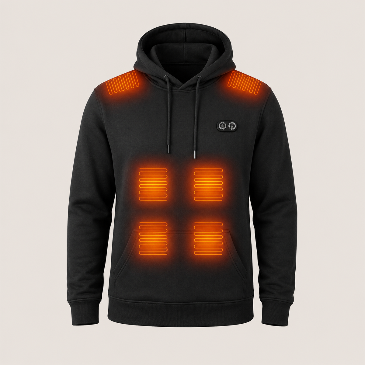 Men's Heated Hoodie – 17 Heating Zones, Black – image 4