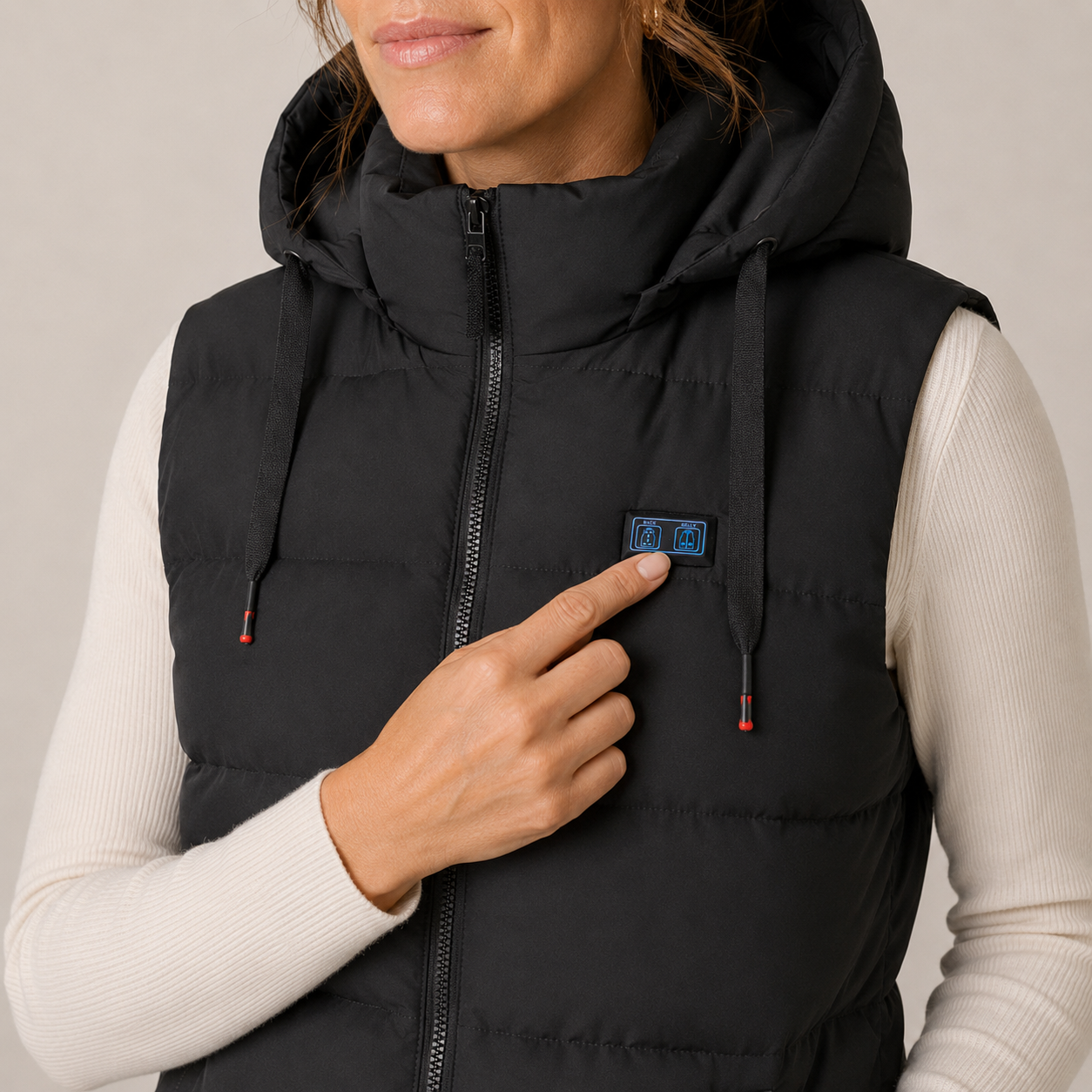 Women's Heated Vest – 11 Heating Zones, Black – image 4