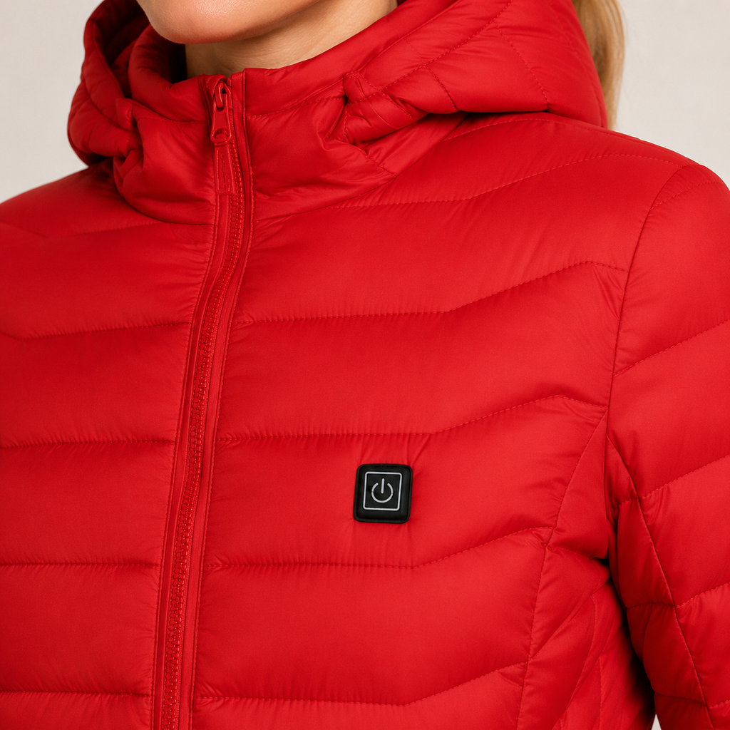 Women's Heated Jacket – 9 Heating Zones, Red – image 3