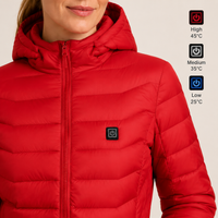 Women's Heated Jacket – 9 Heating Zones, Red – image 4