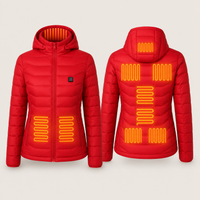 Women's Heated Jacket – 9 Heating Zones, Red – image 5