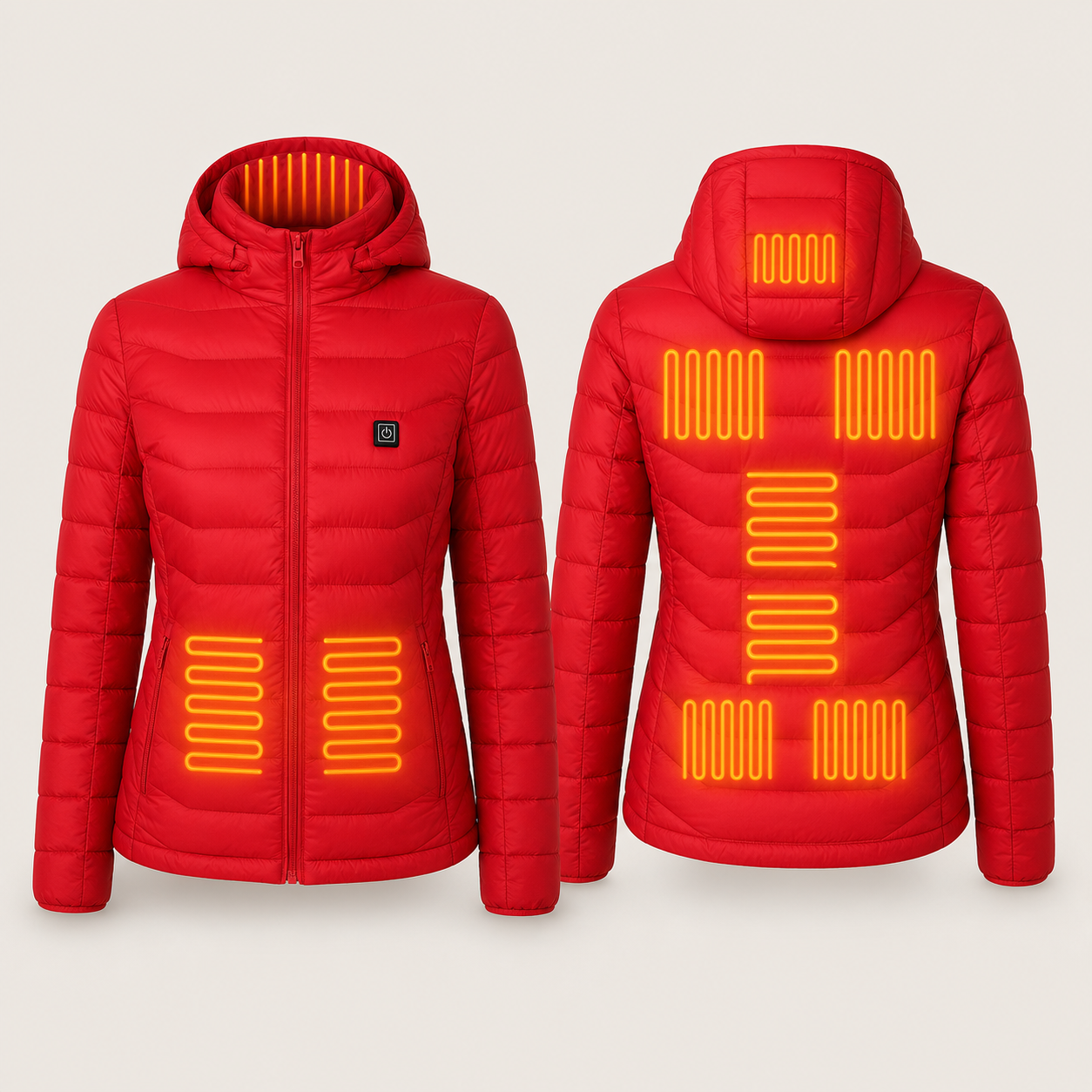 Women's Heated Jacket – 9 Heating Zones, Red – image 5