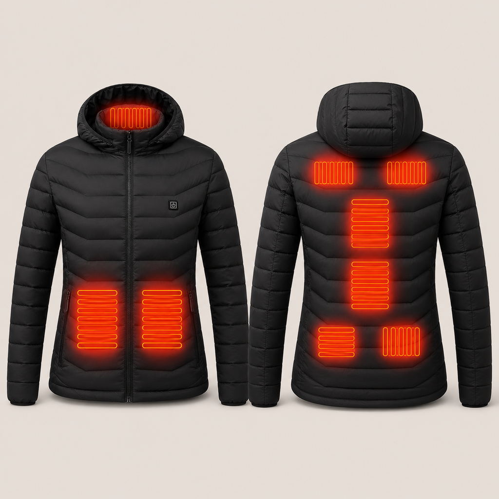 Women's Heated Jacket – 9 Heating Zones, Black – image 9