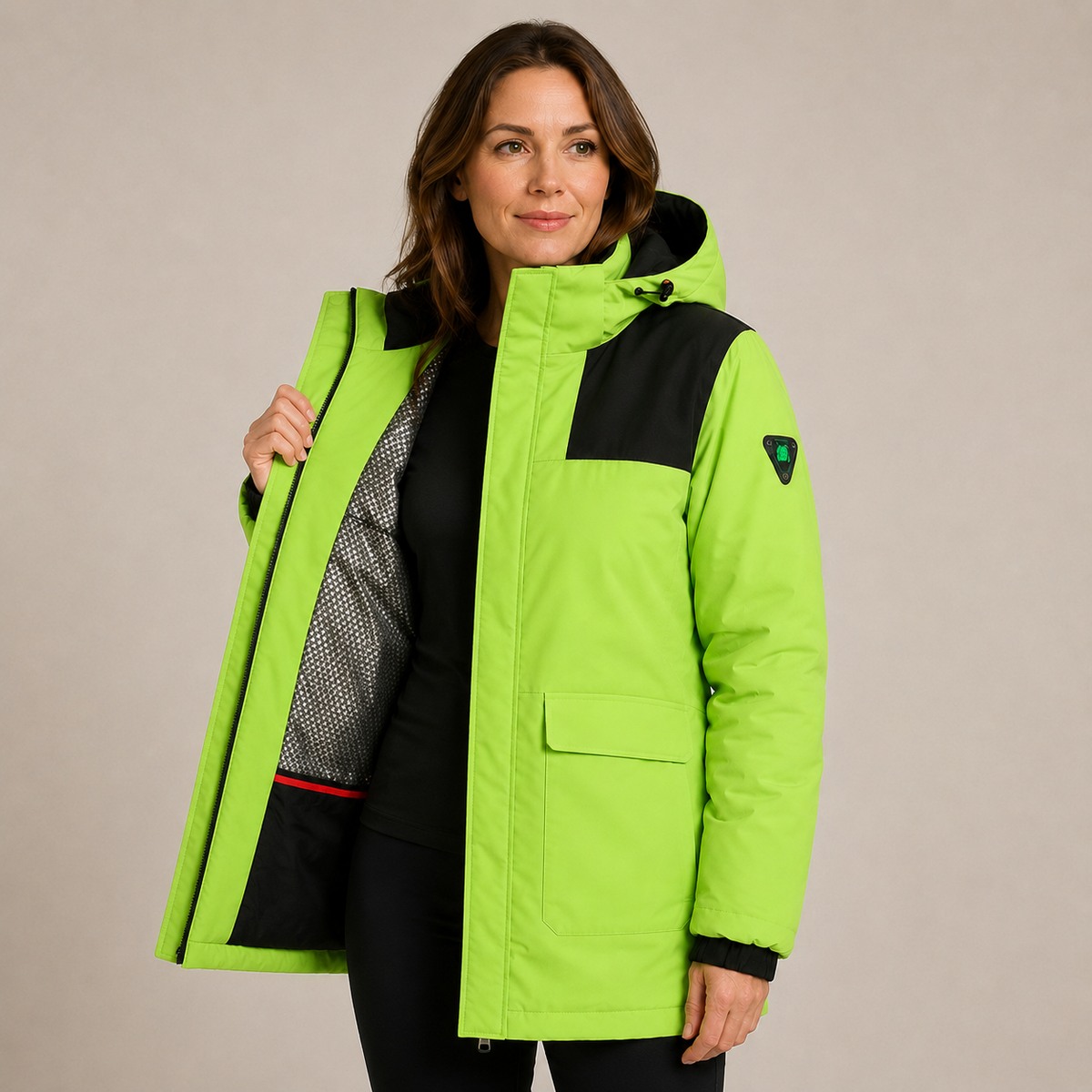 Women's Heated Jacket – Neon Green – image 4