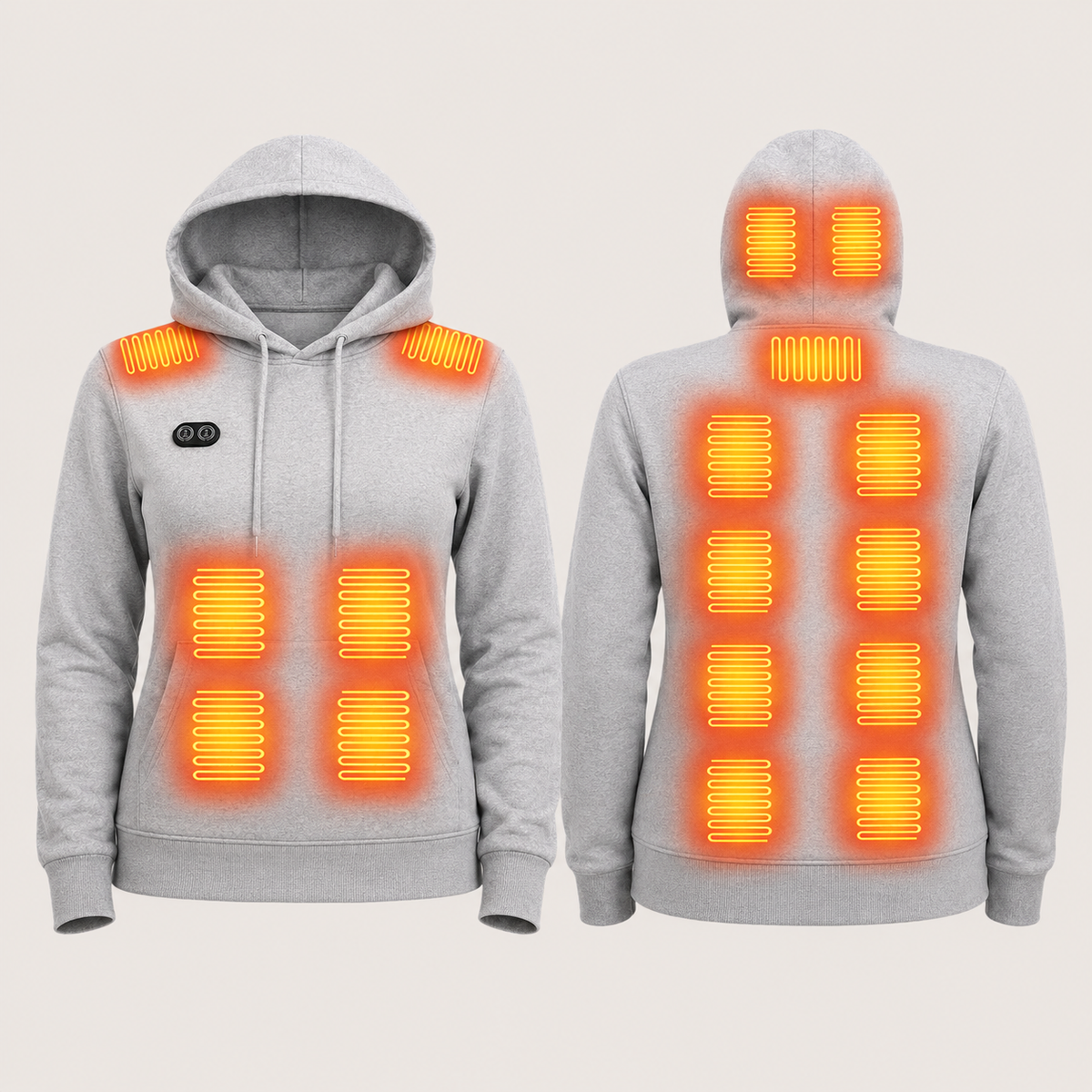 Women's Heated Hoodie – 17 Heating Zones, Grey – image 5