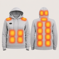 Women's Heated Hoodie – 17 Heating Zones, Grey – image 5